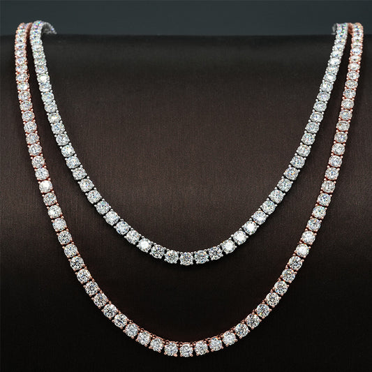 The Brooklyn - 3mm VVS Moissanite Tennis Chain | D-Color, 18K Gold Vermeil