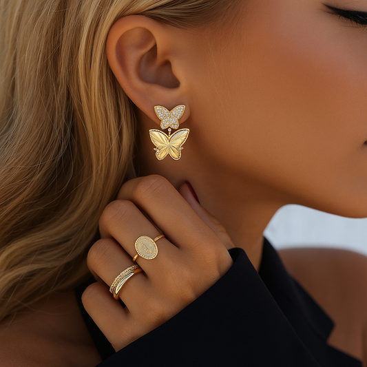 Celeste Dual Butterfly Earrings